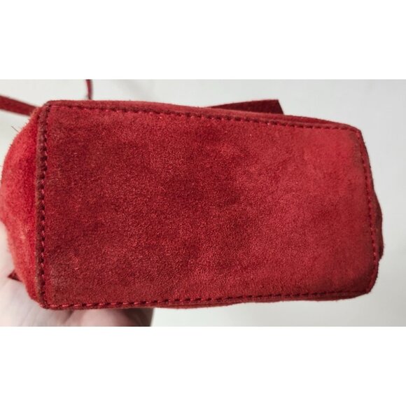 ASOS Red Suede Mini Crossbody Bag – Small Shoulder Purse - Picture 7 of 14